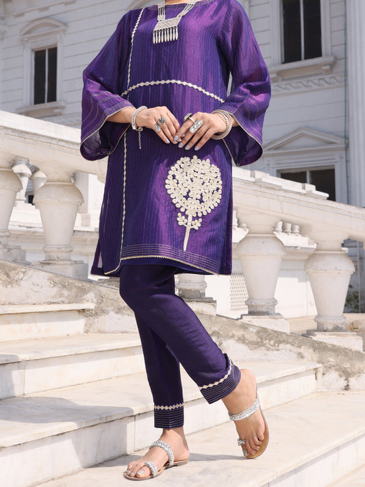 Purple Silk Tunic - AL-LK-799