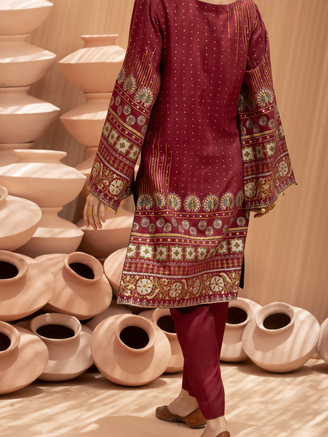 Maroon Viscose Tunic - AL-LK-821