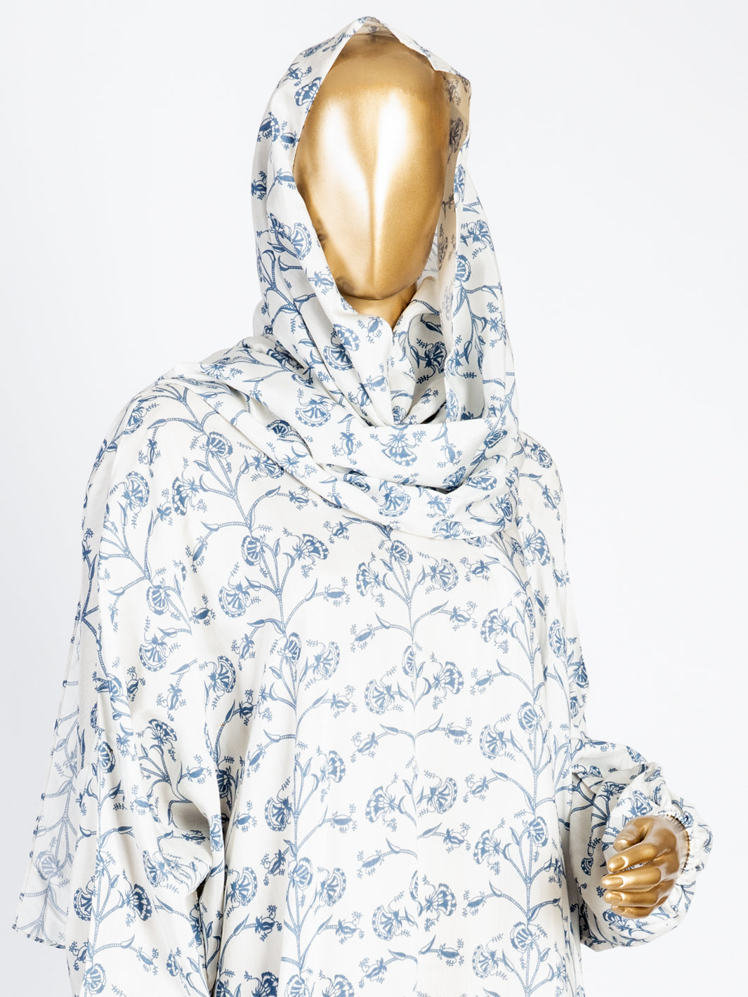 White Viscose Salah Robe - AL-LK-824B