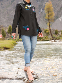 Black Cambric Tunic - AL-LK-849