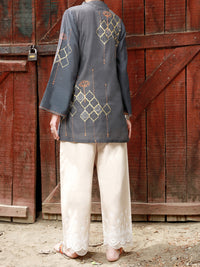 Dark Grey Paper Cotton Tunic - AL-LK-830