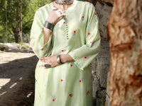 Light Green Paper Cotton Tunic - AL-LK-828B