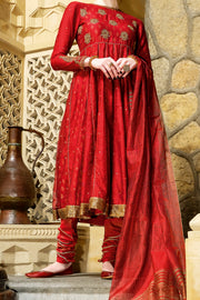 Red Viscose 2 Piece Stitched - LKS-643