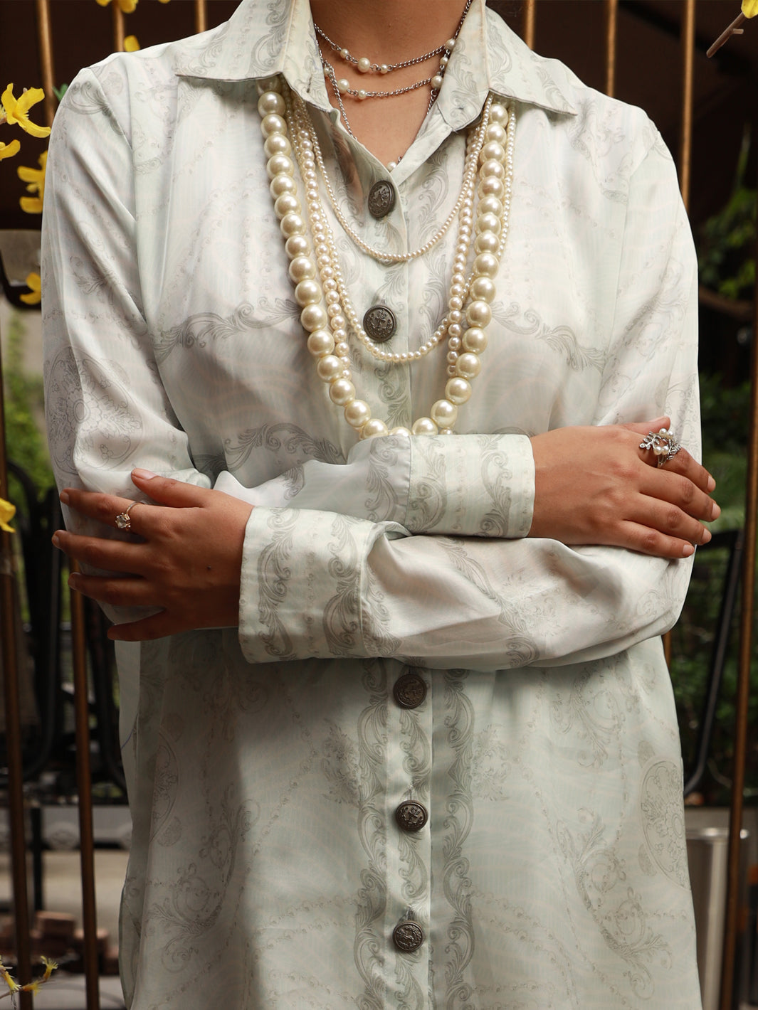 Grey Satin 2Pc Stitched - AL-2PS-LKS-846