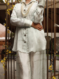 Grey Satin 2Pc Stitched - AL-2PS-LKS-846