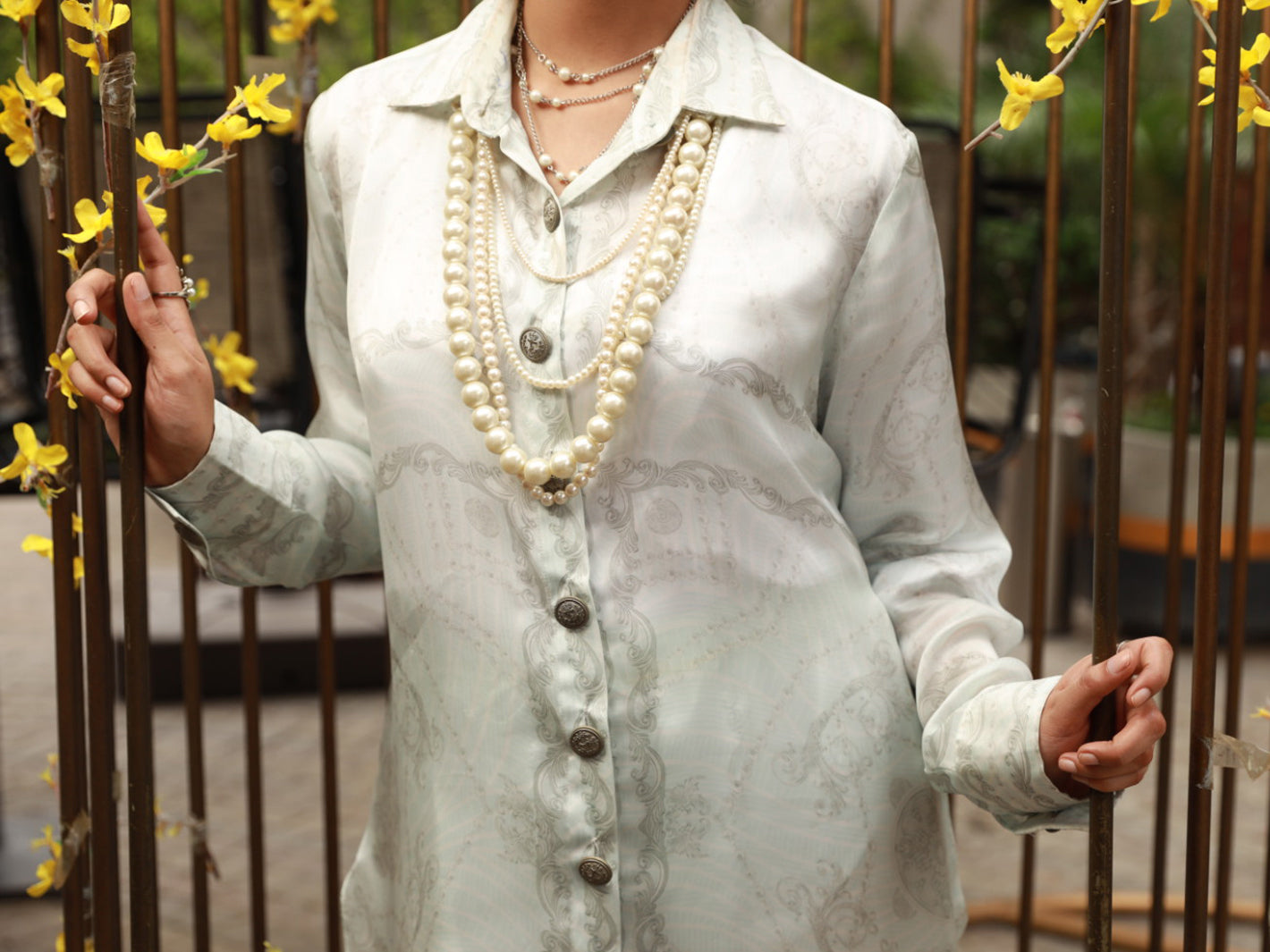 Grey Satin 2Pc Stitched - AL-2PS-LKS-846