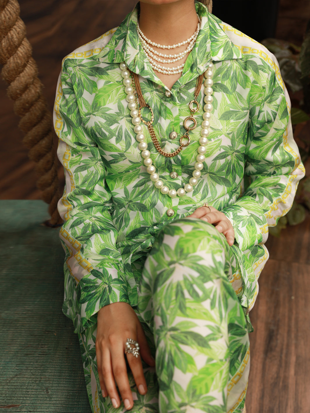 Green Satin 2Pc Stitched - AL-2PS-LKS-847