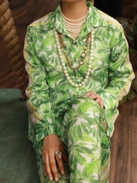 Green Satin 2Pc Stitched - AL-2PS-LKS-847