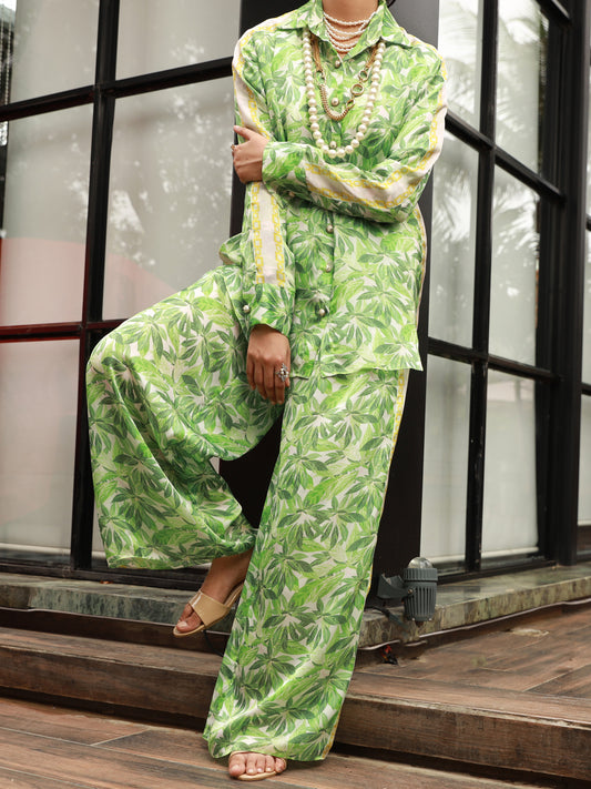 Green Satin 2Pc Stitched - AL-2PS-LKS-847