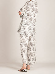 Black & White 2 Piece Stitched Nightwear - AL-LKS-NW-1003