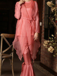 Pink Organza 2Pc Formal Suit - LS-172