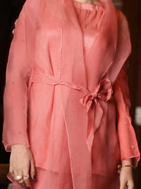 Pink Organza 2Pc Formal Suit - LS-172