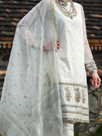 White Viscose 3 Piece Formal Suit - LS-237