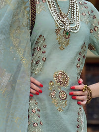 Sea Green Viscose 3 Piece Formal Suit - LS-240