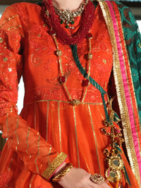 Orange Organza 3 Piece Formal - AL-3PS-LS-286