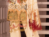 Beige Khaddi Net 3Pc Formal Unstitched - AL-3PS-LS-UN-346