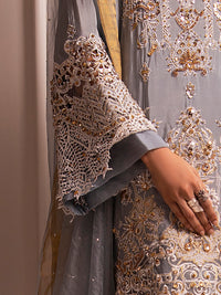 Grey Raw Silk 3Pc Formal Unstitched - AL-3PS-LS-UN-347