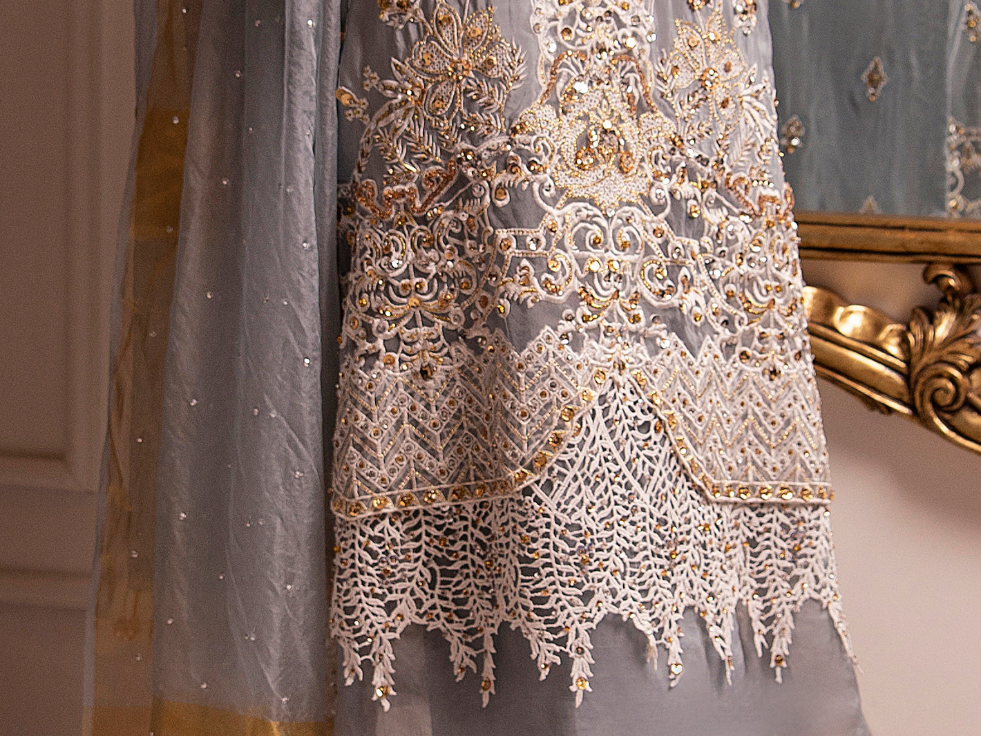 Grey Raw Silk 3Pc Formal Unstitched - AL-3PS-LS-UN-347