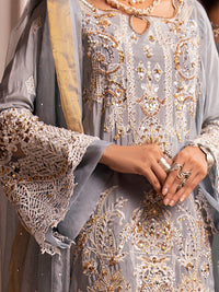 Grey Raw Silk 3Pc Formal Unstitched - AL-3PS-LS-UN-347