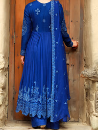 Blue 3Pc  Formal Khaddi Unstitched - AL-3PS-LS-UN-368
