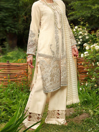 Off White 3Pc Formal Stitched - AL-3PS-LS-370