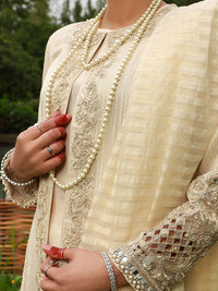 Off White 3Pc Formal Stitched - AL-3PS-LS-370