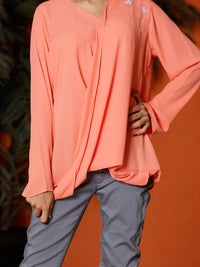 Orange Georgette Tunic - LSK-101B
