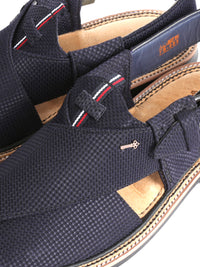 Blue Denim Peshawari Chappal - AL-MFW-FB-085