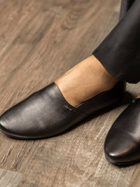 Black Leather Slip-On - AL-MSHO-002-20