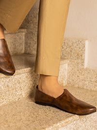 Brown Leather Slip-On - AL-MSHO-003-20
