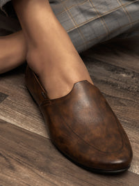 Brown Leather Slip-On - AL-MSHO-003-20