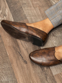 Brown Leather Slip-On - AL-MSHO-003-20