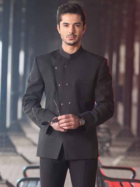 Black Blended Prince Coat  - AL-PCS-016