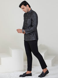 Black Blended Prince Coat - AL-PCS-057