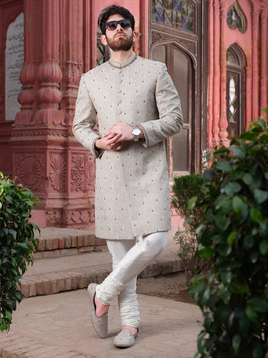 Grey Men Sherwani - AL-SW-104 - Almirah Online