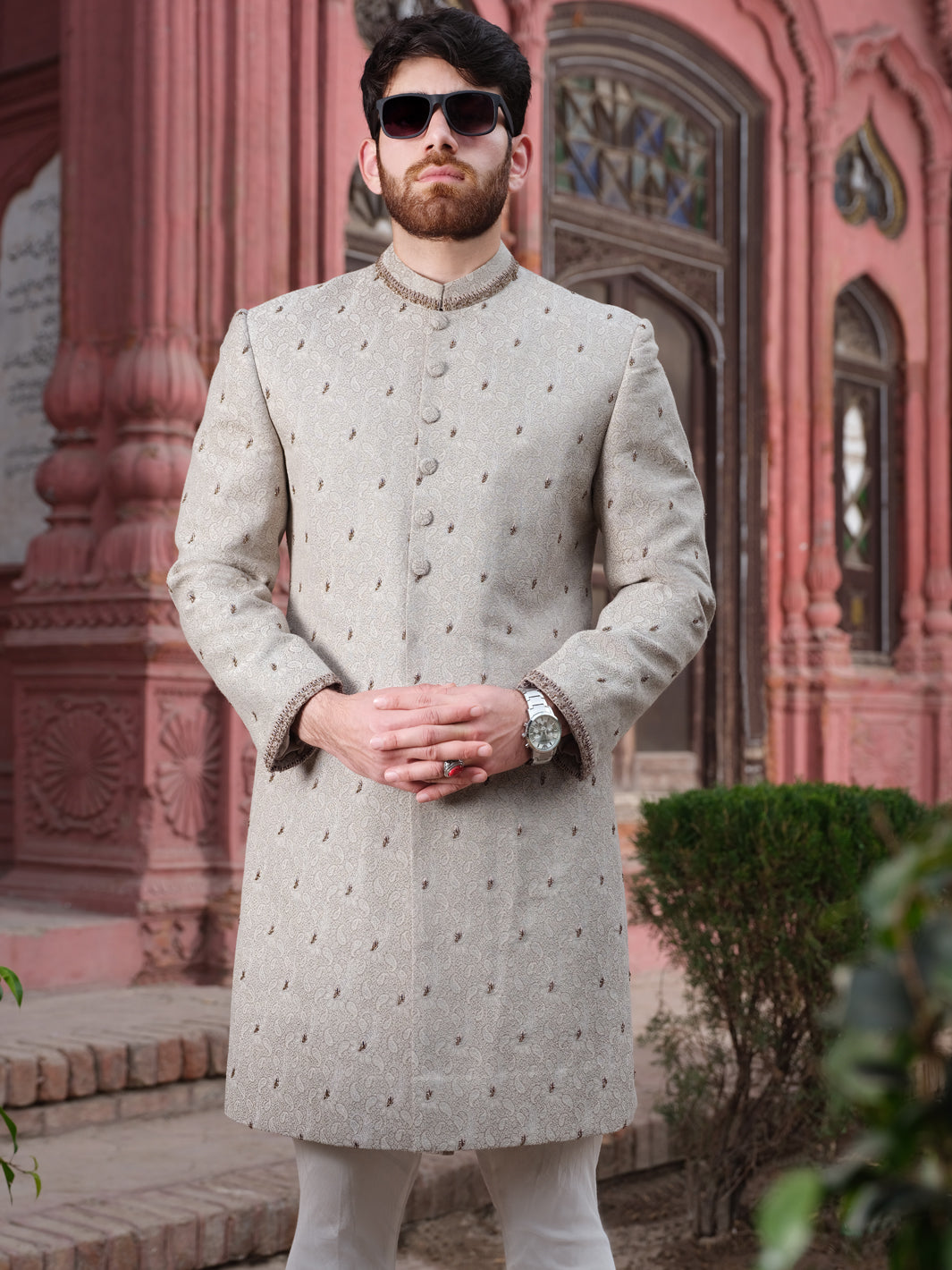 Grey Men Sherwani - AL-SW-104 - Almirah Online