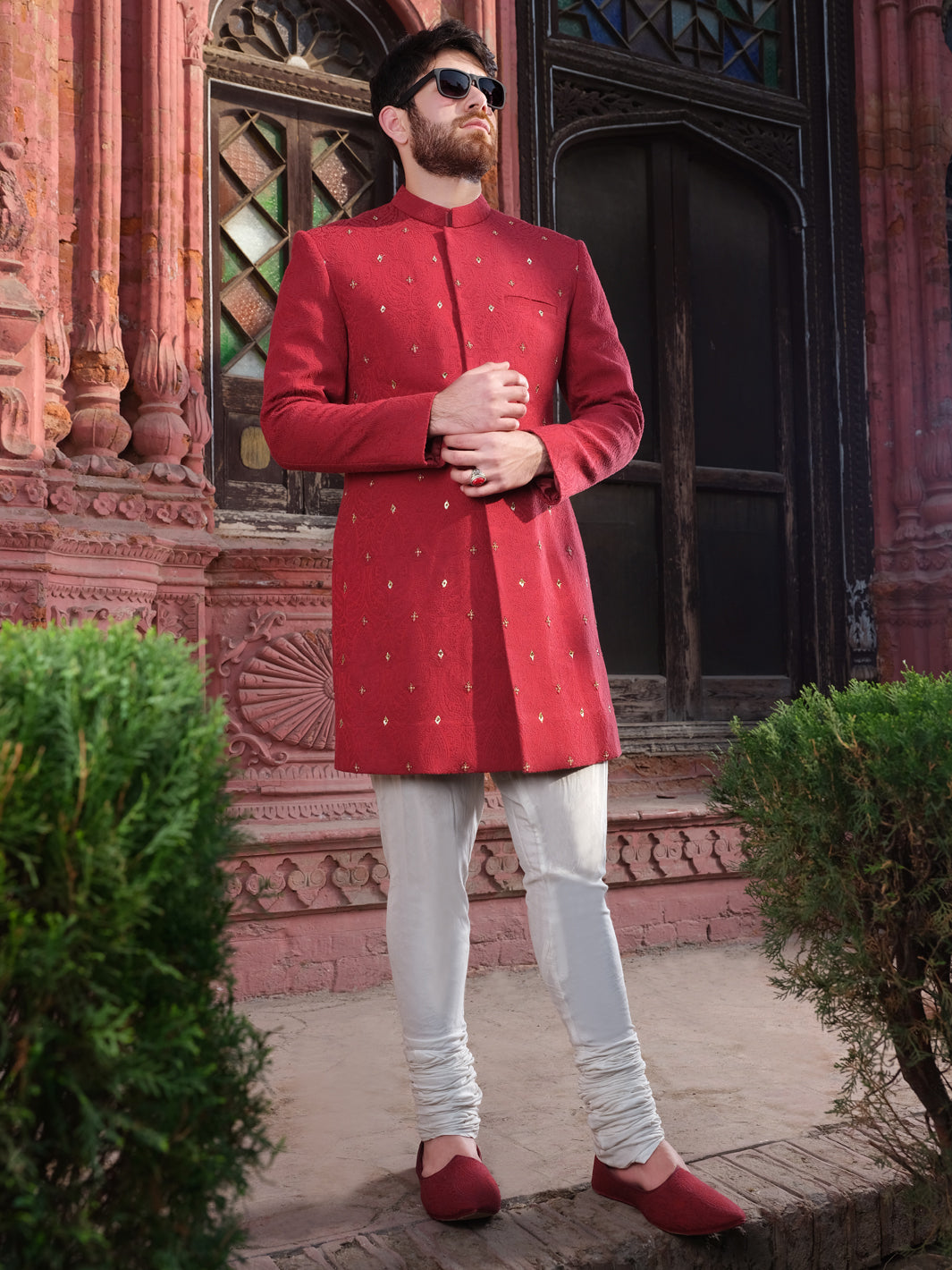 Red Men Sherwani - AL-SW-110 - Almirah Online