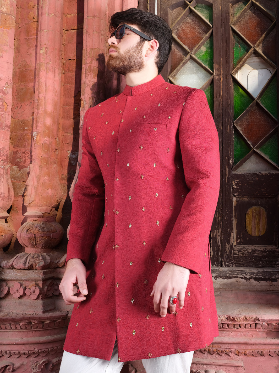 Red Men Sherwani - AL-SW-110 - Almirah Online