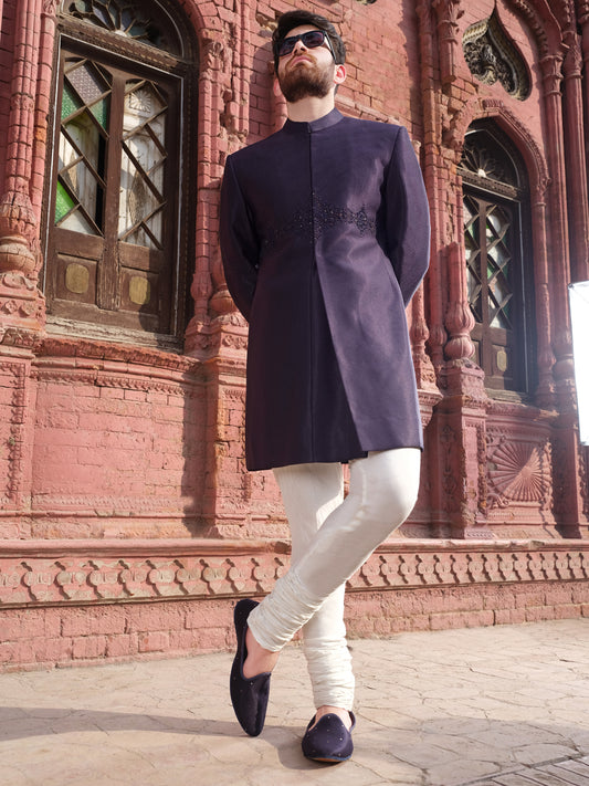 Blue Men Sherwani - AL-SW-113 - Almirah Online