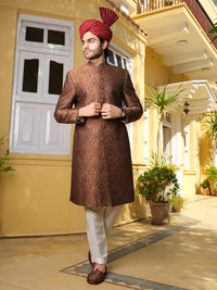 Maroon Men Sherwani - AL-SW-115