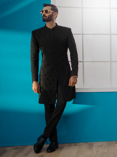 Black Men Sherwani - AL-SW-120