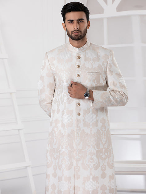 Cream Blended Men Sherwani - AL-SW-130 – Almirah