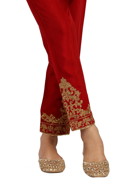 Red Viscose Trouser - AL-T-407