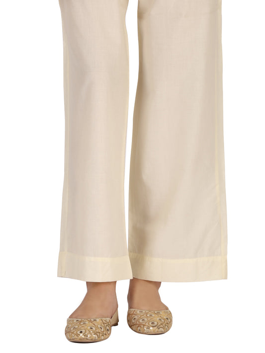 Off White Cotton Trouser - AL-T-414D