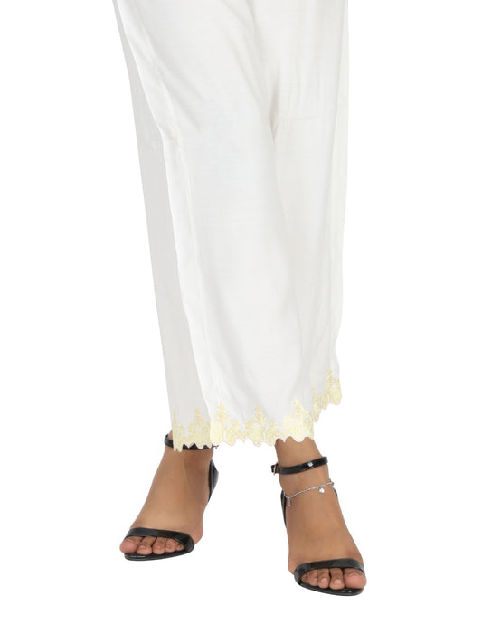 White Viscose Trouser - AL-T-453