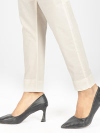 Ecru White Women Trouser - AL-T-546C