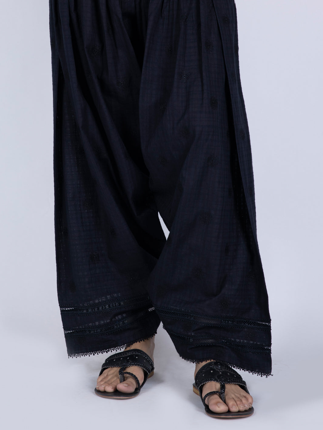 Black Jacquard Trousers - AL-T-624