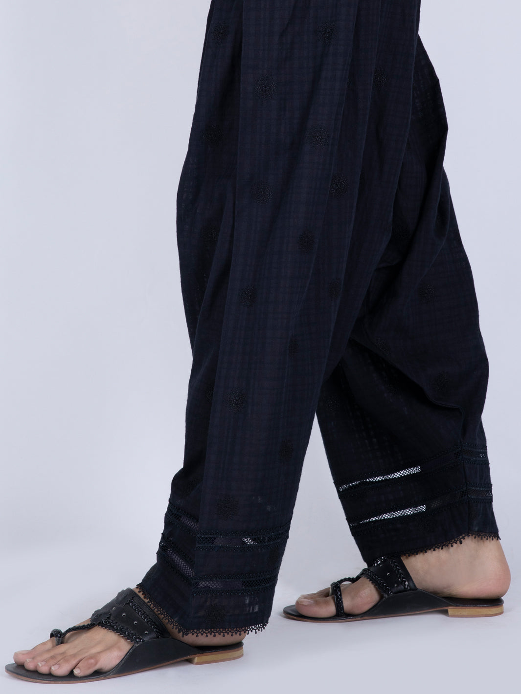 Black Jacquard Trousers - AL-T-624