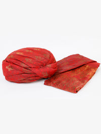Red Jamawar Turban - AL-TB-065
