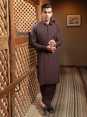 Dark Maroon Blended Kameez Shalwar - ALWA-KS-323